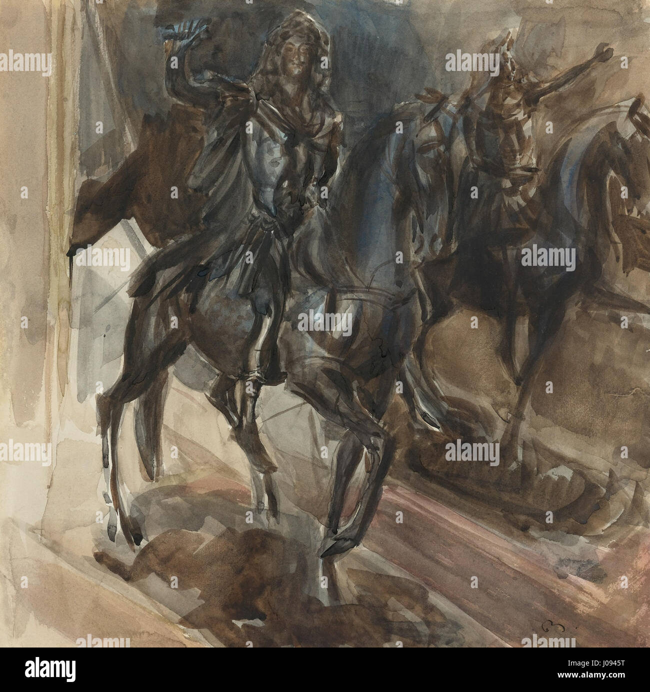 La statue en bronze de Louis IV de Giovanni Boldini représente le roi de France d'une manière dynamique et réaliste. La sculpture met l'accent sur le mouvement et le caractère, capturant la présence royale du monarque dans un style artistique du XIXe siècle. Banque D'Images