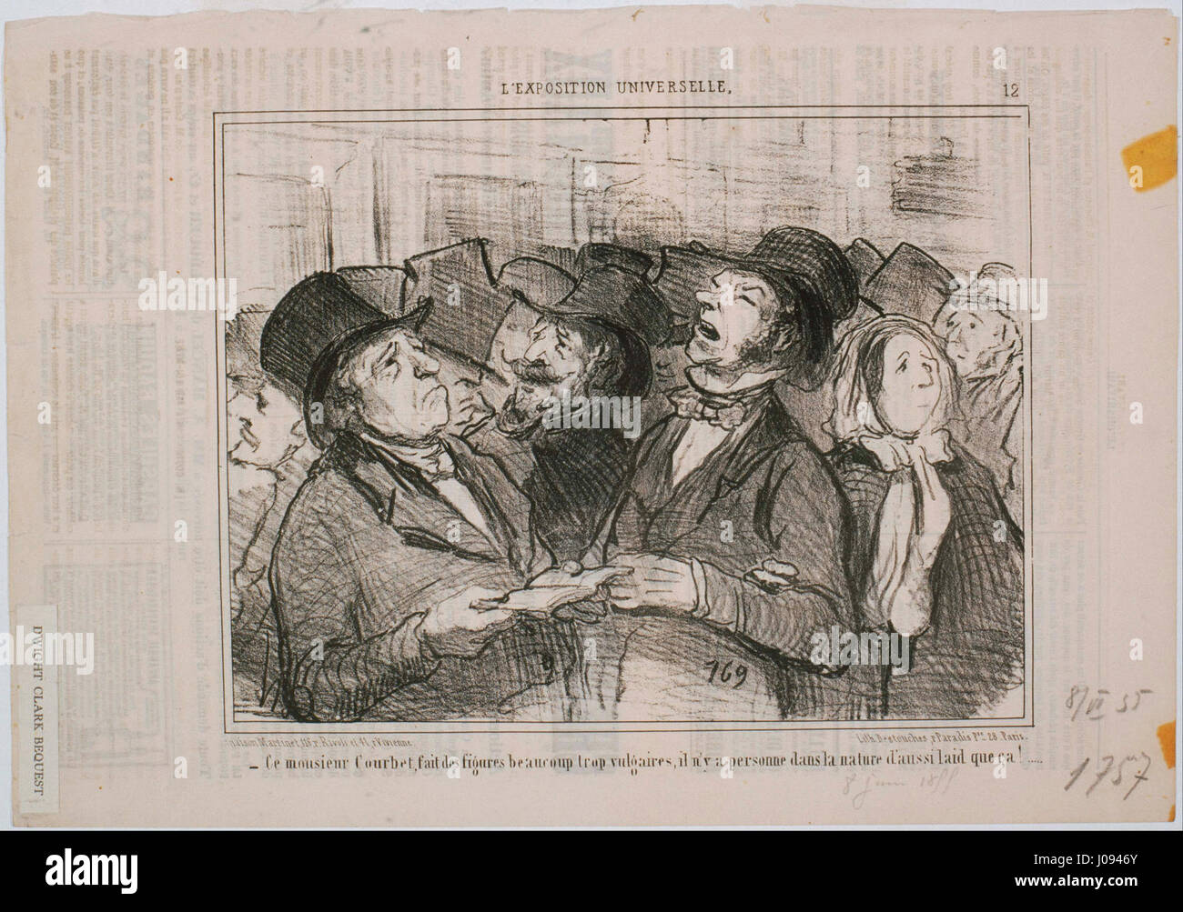 Honoré Daumier - L'Exposition Universelle- Ce Monsieur Courbet, fait des chiffres...Les Vulgaires - Banque D'Images