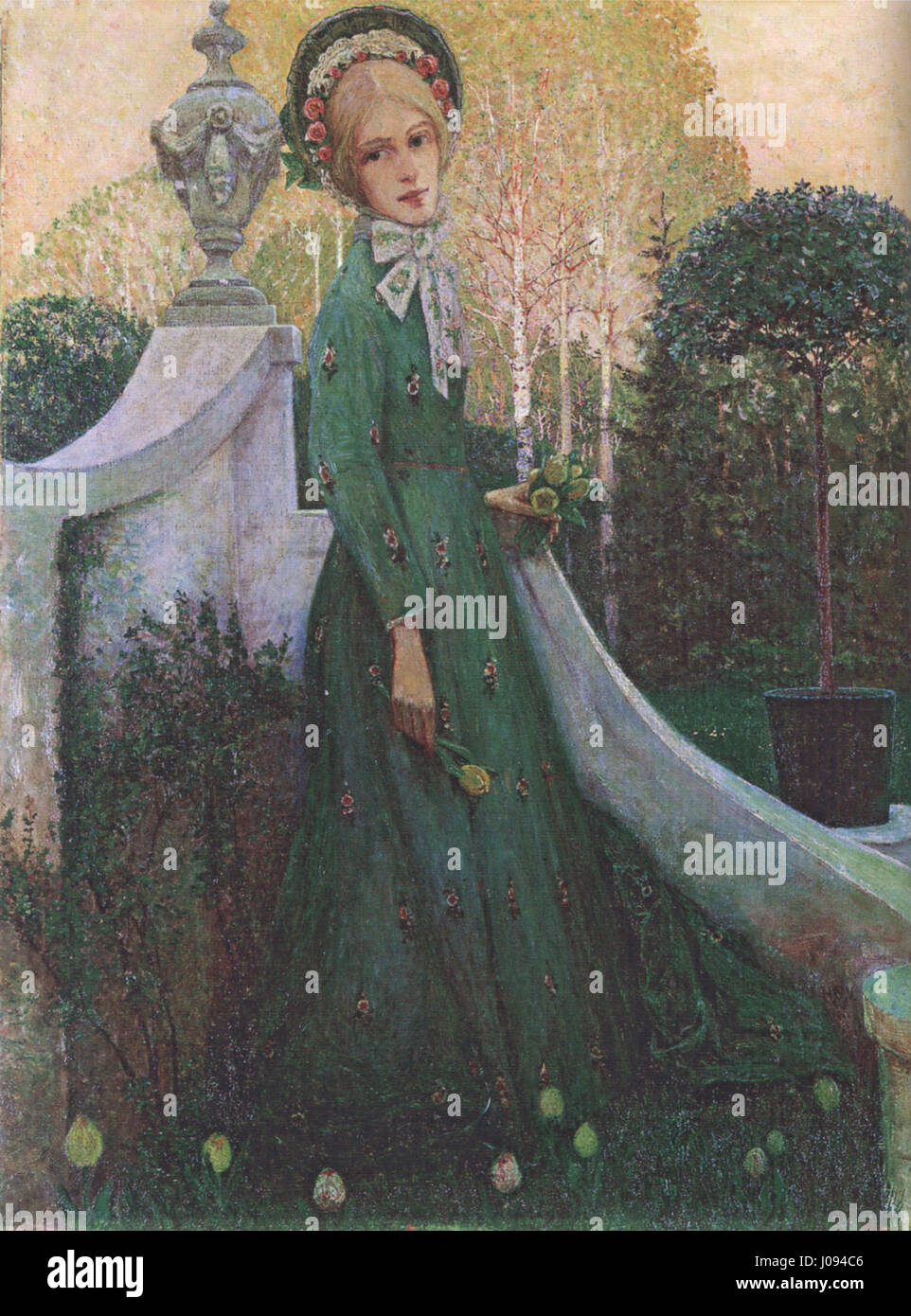 Frühlingsabend (soirée de printemps), peint par Heinrich Vogeler en 1901, dépeint une scène de paysage serein, soulignant la beauté de la nature et l'atmosphère tranquille d'une soirée de printemps en Allemagne. Banque D'Images Frühlingsabend (soirée de printemps), peint par Heinrich Vogeler en 1901, dépeint une scène de paysage serein, soulignant la beauté de la nature et l'atmosphère tranquille d'une soirée de printemps en Allemagne. Banque D'Images