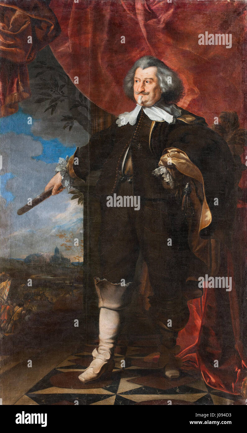 Ce portrait, attribué à Frans Luyckx, représente Rudolf von Colloredo, un éminent noble européen du XVIIe siècle, mettant en valeur son statut à travers des costumes et des expressions élaborés. Banque D'Images Ce portrait, attribué à Frans Luyckx, représente Rudolf von Colloredo, un éminent noble européen du XVIIe siècle, mettant en valeur son statut à travers des costumes et des expressions élaborés. Banque D'Images