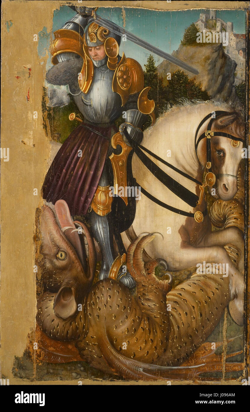 Lucas Cranach d.Ä. - Der heilige Georg im Kampf mit dem Drachen (Vienne) Banque D'Images
