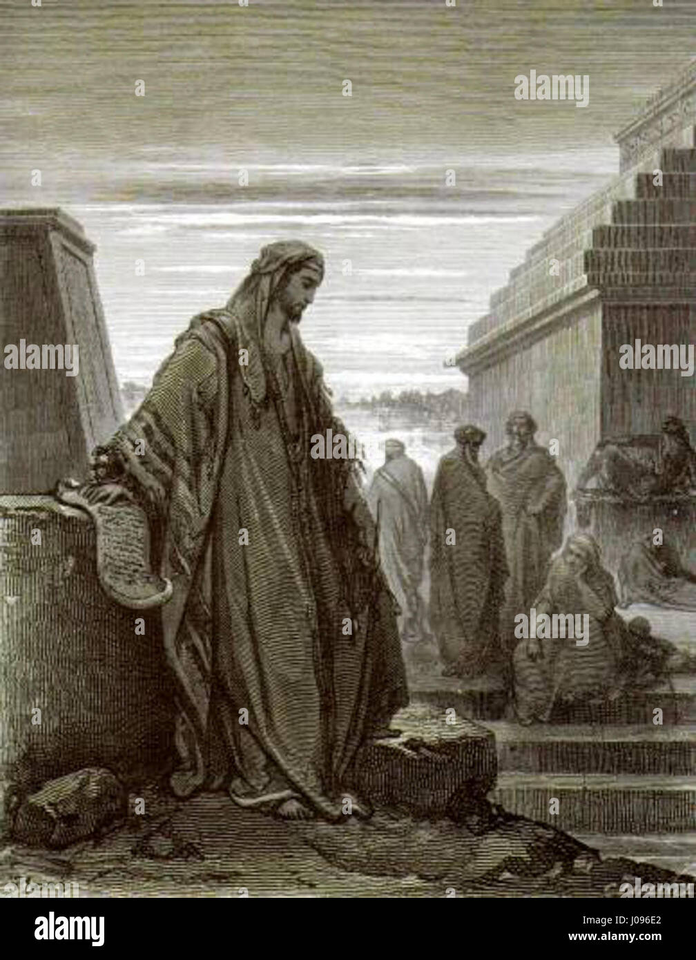 Le prophète Daniel, une gravure de Gustave Doré, un artiste et illustrateur français. Banque D'Images