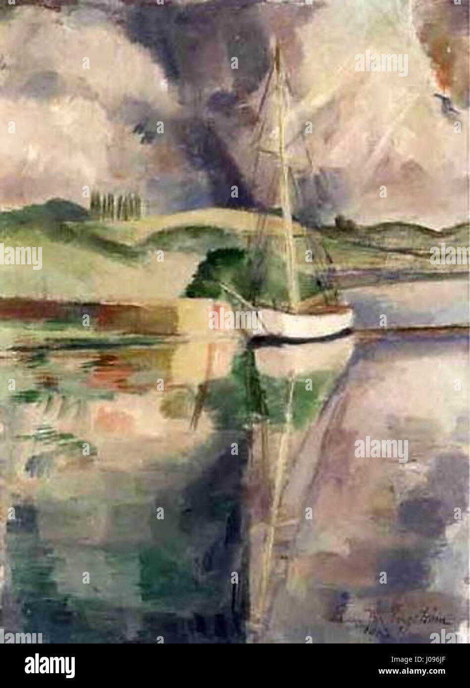 Leander Engström landscapeblockhusudden1913 Banque D'Images