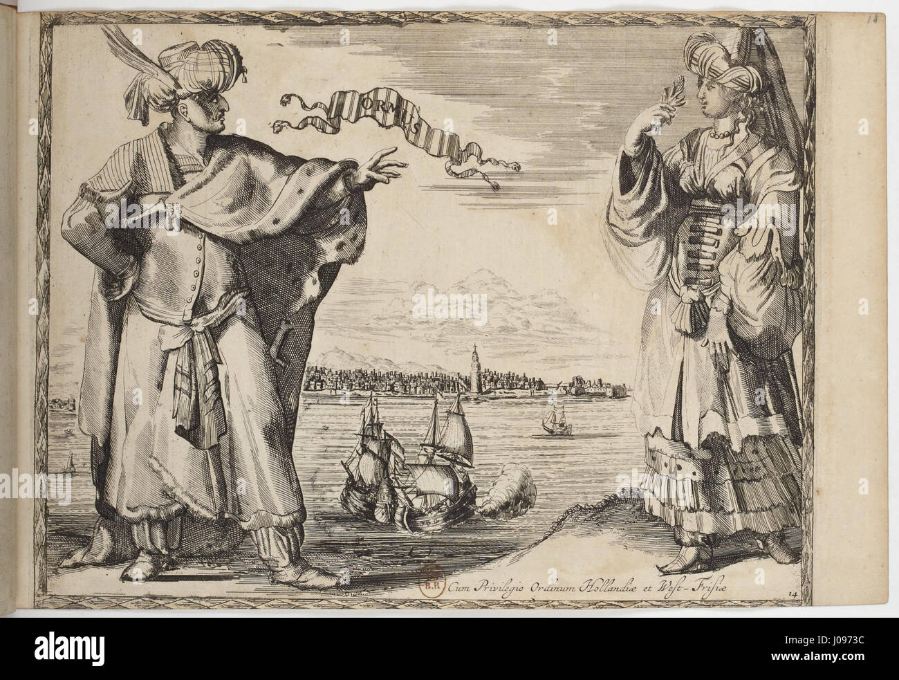 'Costumes des quatre parties du monde' (1670) de Luycken présente des gravures qui illustrent les costumes traditionnels de quatre parties du monde, y compris ceux de la région de l'Orme (Hormuz). Cette série est remarquable pour sa représentation détaillée de la tenue vestimentaire internationale, reflétant la diversité culturelle au XVIIe siècle. Banque D'Images 'Costumes des quatre parties du monde' (1670) de Luycken présente des gravures qui illustrent les costumes traditionnels de quatre parties du monde, y compris ceux de la région de l'Orme (Hormuz). Cette série est remarquable pour sa représentation détaillée de la tenue vestimentaire internationale, reflétant la diversité culturelle au XVIIe siècle. Banque D'Images