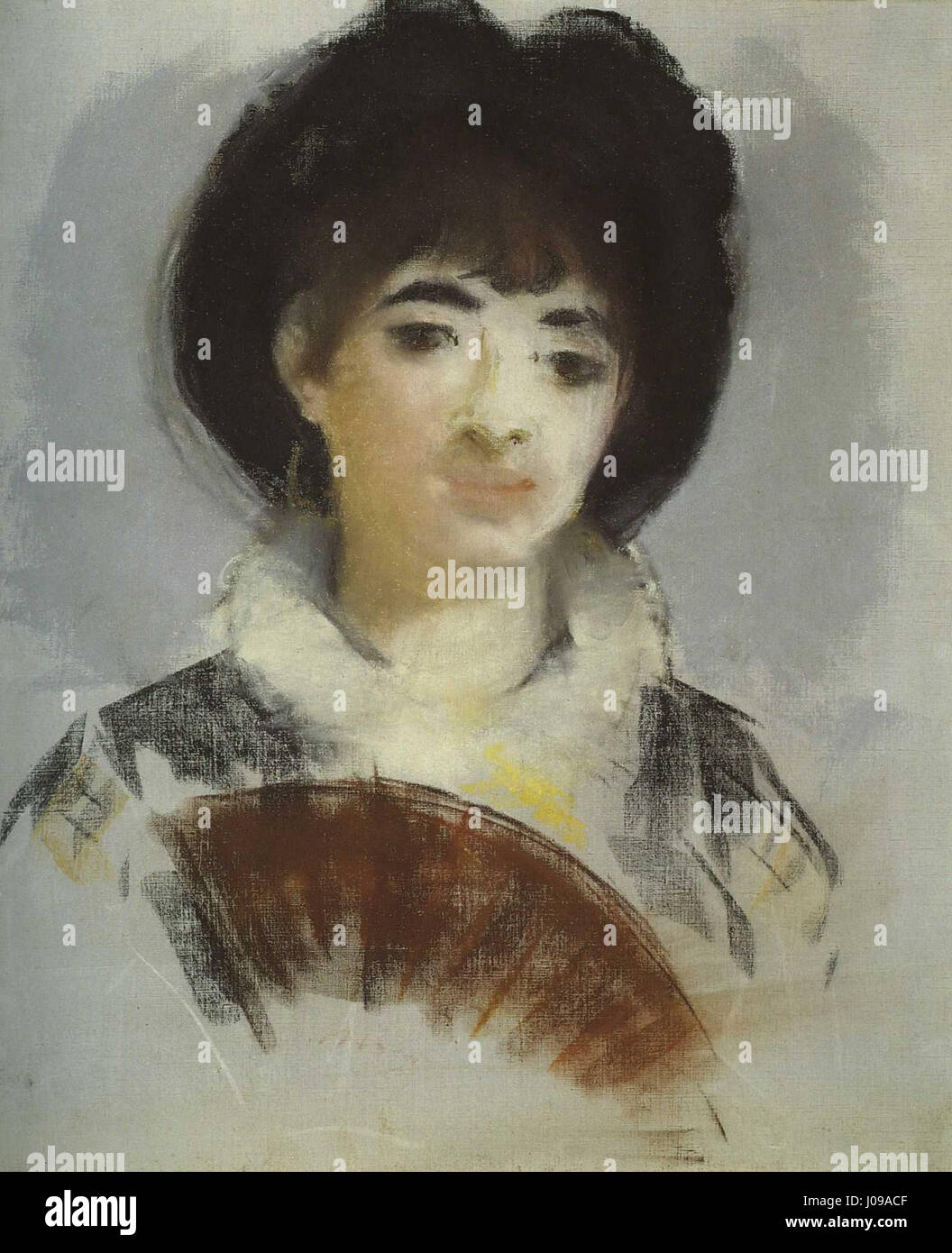 Édouard Manet - Portrait de la comtesse Albazzi fait référence à un portrait de l'artiste français Édouard Manet, mettant en vedette la comtesse Albazzi. Manet a été une figure de proue dans la transition du réalisme à l'impressionnisme, et ses portraits ont souvent mis en évidence les complexités de la classe sociale et des relations. Banque D'Images