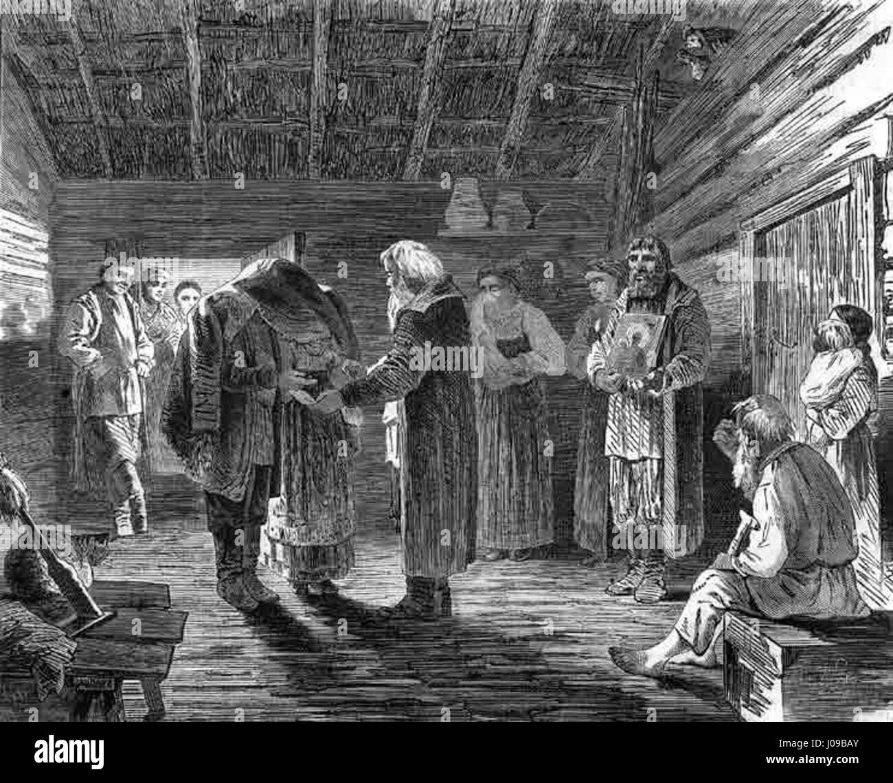 'Деревня Шилова-Никольская, Ярославская губерния-Деревня Степаново-Богородский уезд' désigne les villages ruraux du gouvernorat de Yaroslavl, qui fait partie de l'Empire russe. Ces villages étaient situés dans le district historique de Bogorodsky, connu pour ses communautés agricoles et son patrimoine culturel. Banque D'Images