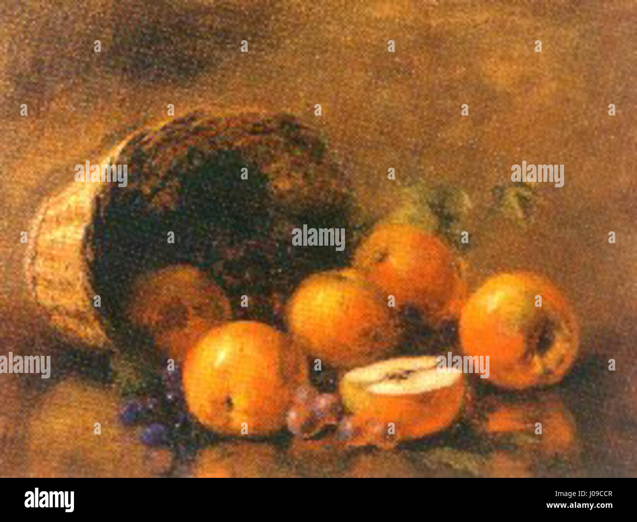 'Maíz e uvas' de Bertha Worms est une peinture de nature morte représentant du maïs et du raisin. Ce travail met en évidence l'attention de l'artiste aux détails et aux couleurs vibrantes, créant une composition réaliste et dynamique centrée autour des aliments naturels. Banque D'Images