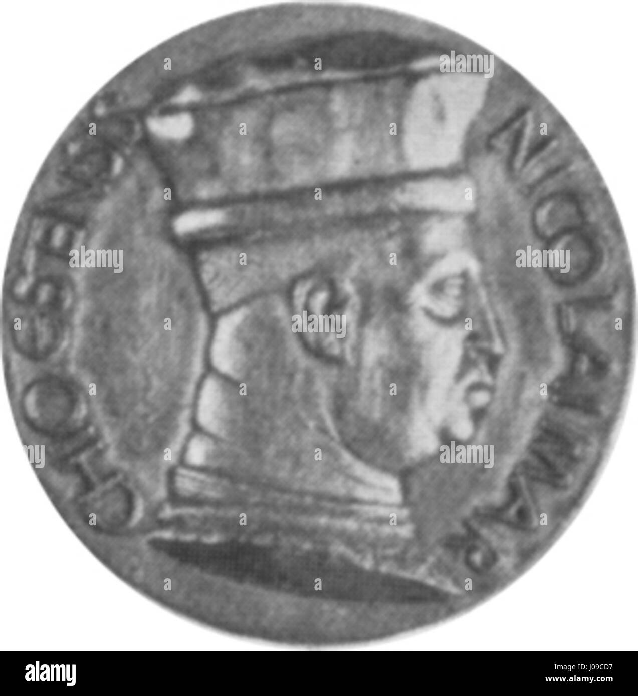 Cette médaille d'Amadio da Milano représente Niccolò III d'Este, figure éminente de l'Italie de la Renaissance. La gravure détaillée montre sa ressemblance, capturant son statut et sa signification historique. Banque D'Images