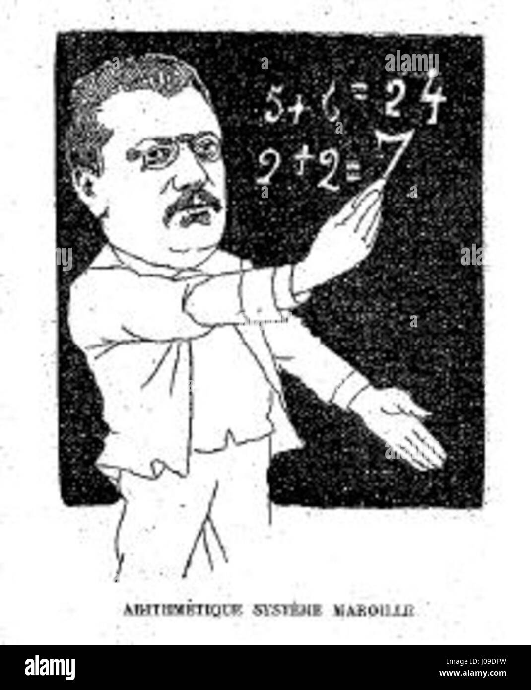 Désiré Maroille, une caricature publiée dans "Nouveau Bilan Rouge" le petit belge, vers 1895, page 17. Banque D'Images