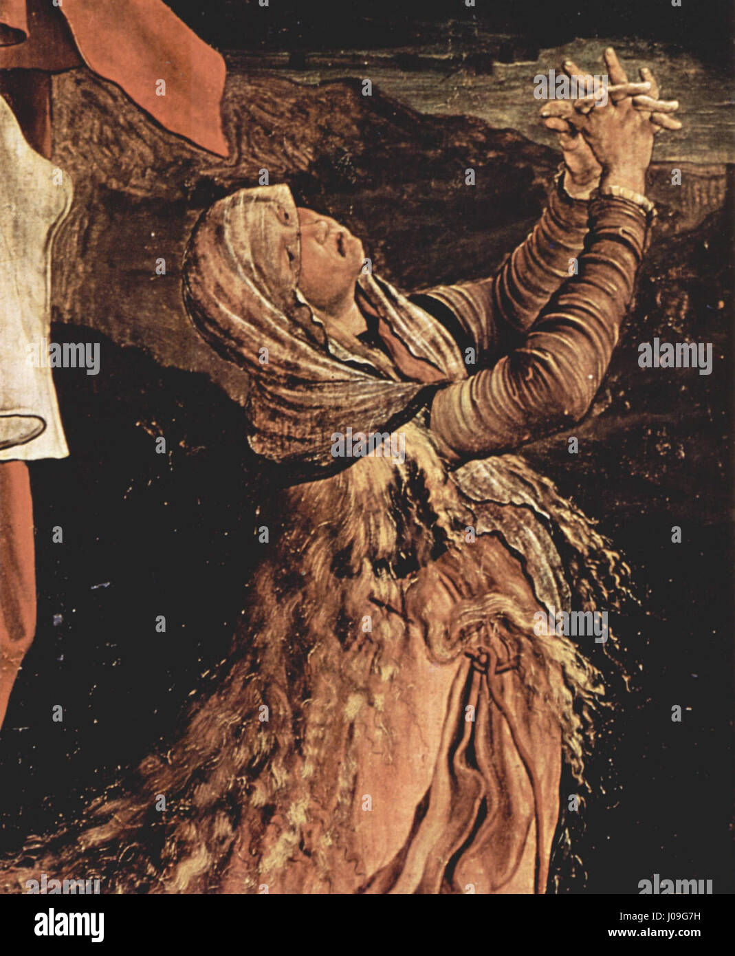 L'année 026 de Mathis Gothart Grünewald représente un moment de son œuvre religieuse, probablement liée aux thèmes de la passion du Christ. L'œuvre est connue pour son expression émotionnelle intense et l'utilisation vivante de la couleur, caractéristique de son style distinctif. Banque D'Images