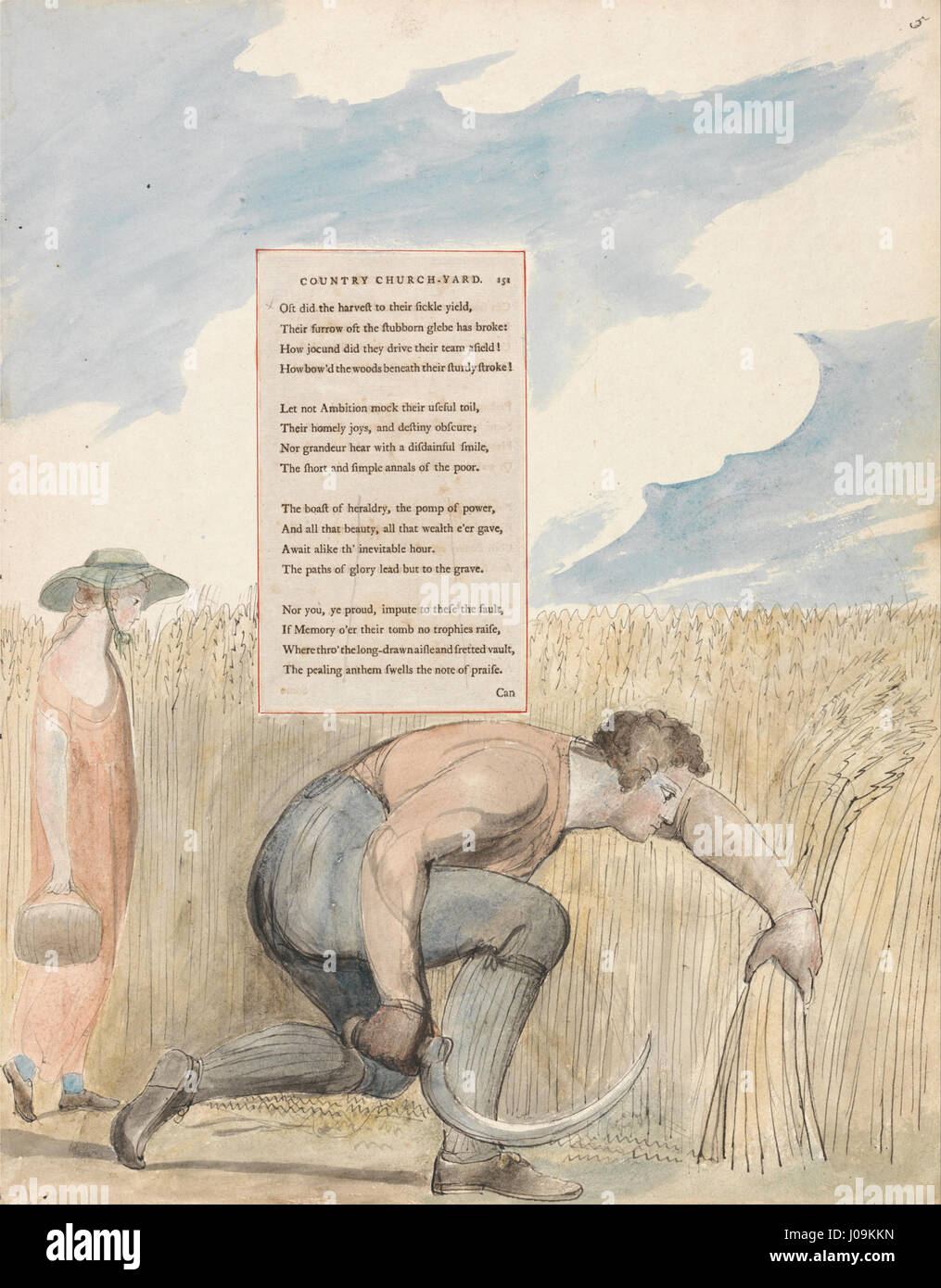 William Blake Les poèmes de Thomas Gray, Design 109, Elegy Written in a country ChurchYard