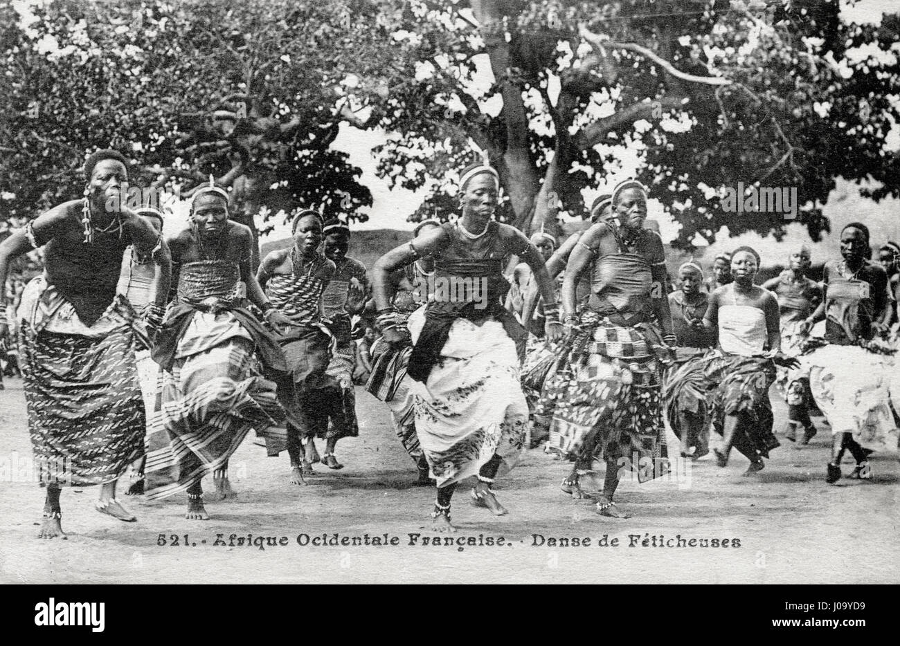 Carte postale historique. L'ouest de l'Afrique francophone Banque D'Images
