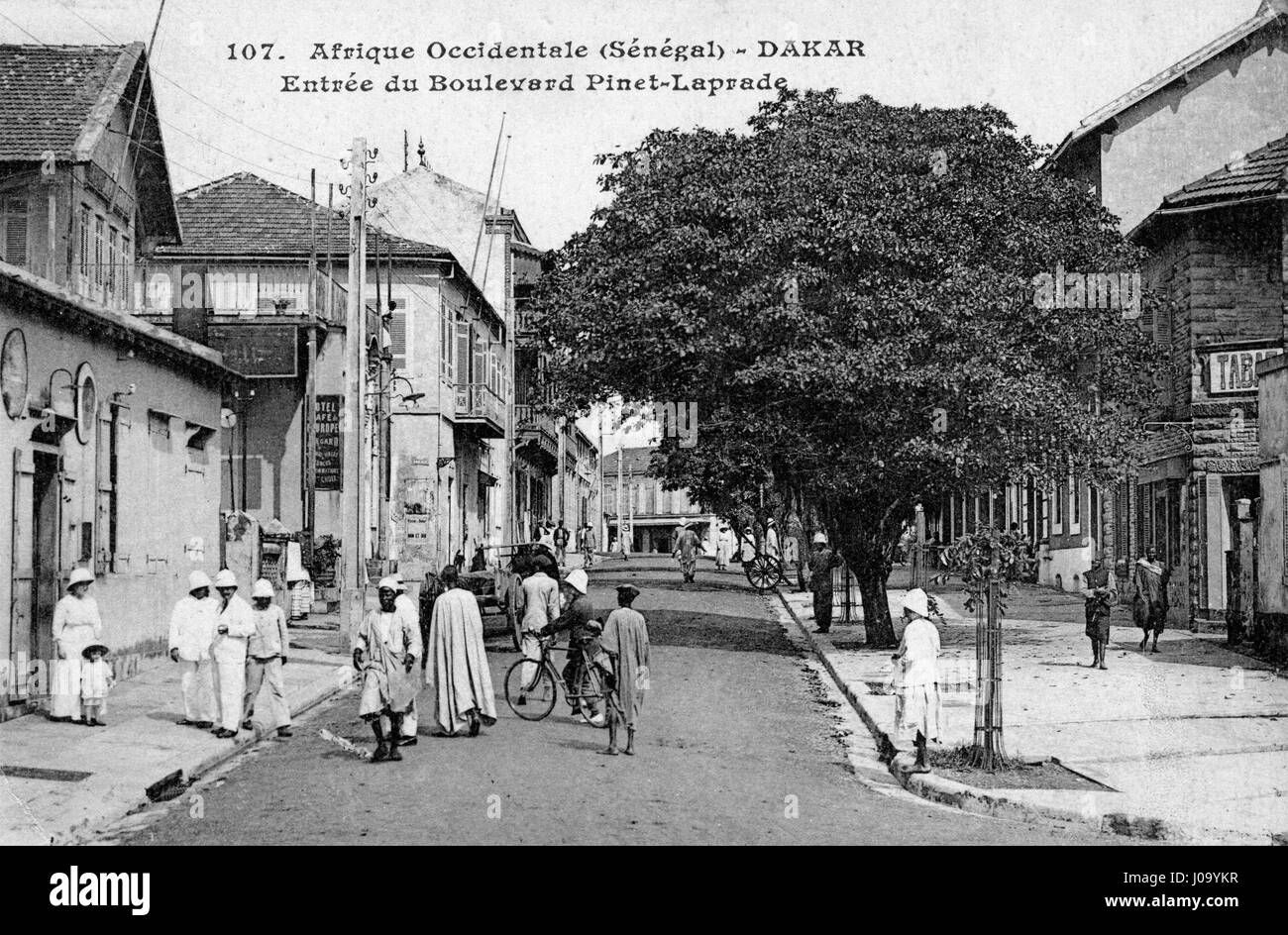 Carte postale historique. Dakar, Sénégal, Afrique de l'Ouest Banque D'Images