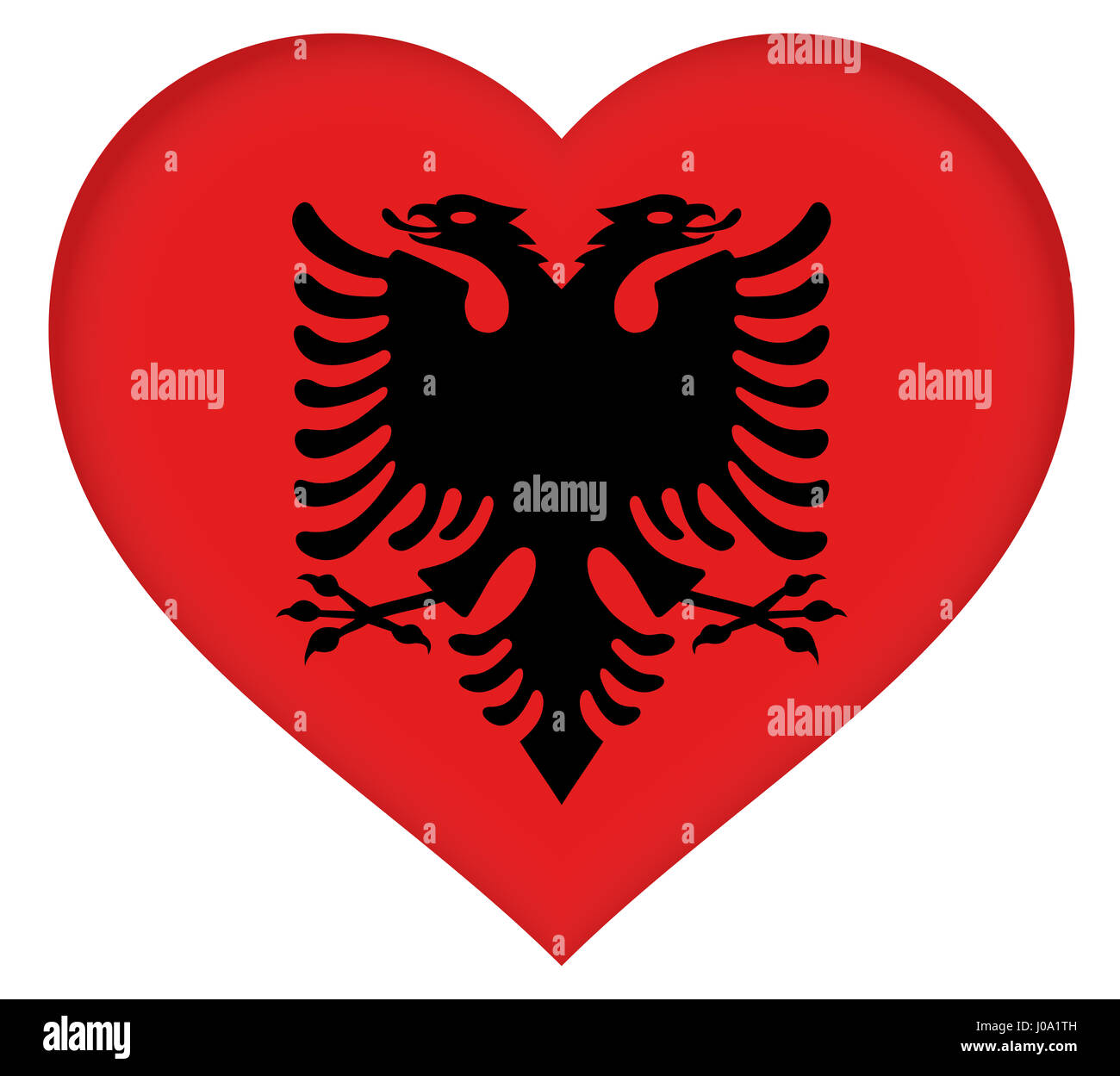 Drapeau de l'Albanie coeur par Roy Pedersen. www.roypedersenphotography.com l'Albanie est l'un des États des Balkans Banque D'Images