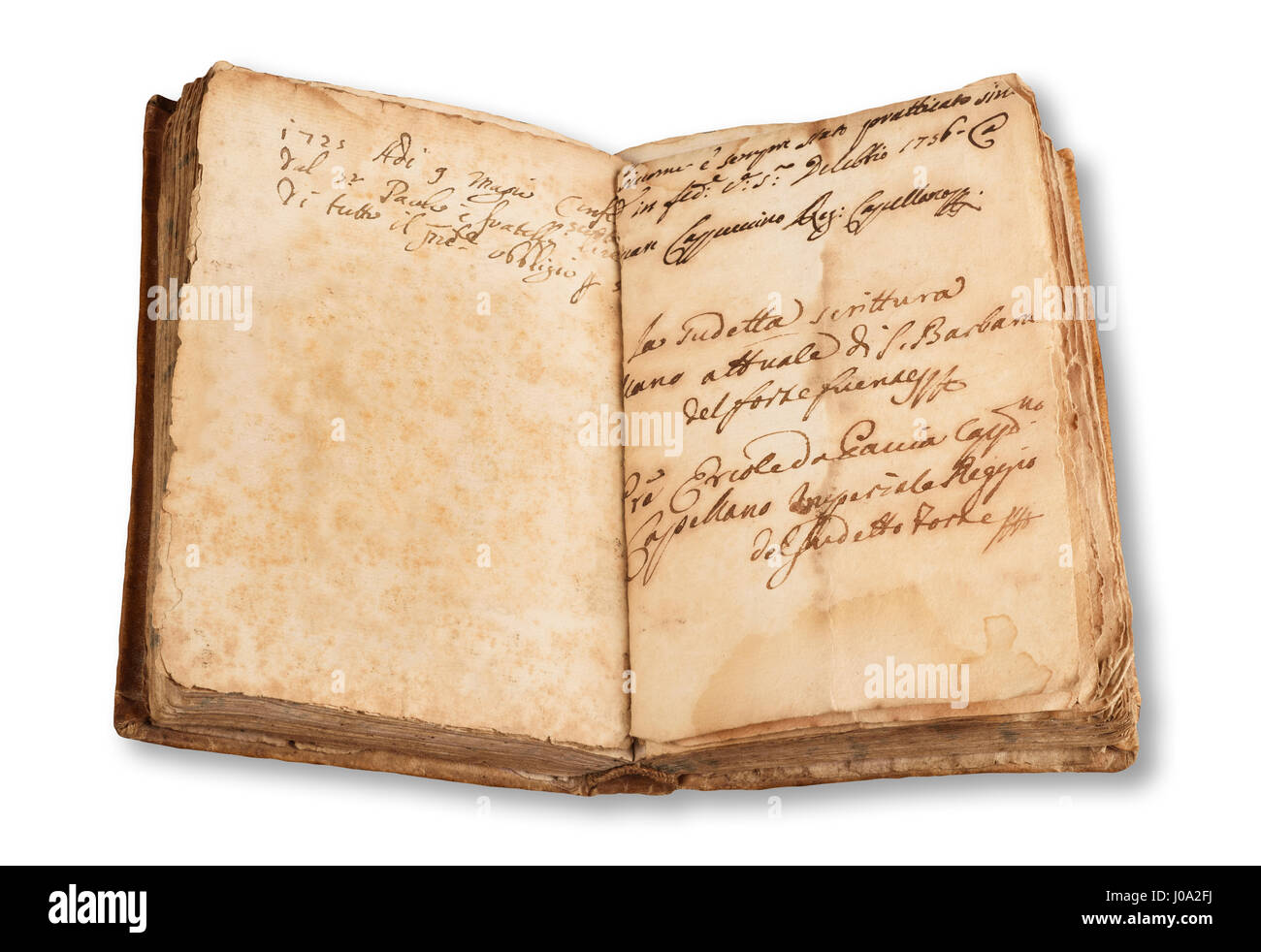 Vintage Ancien Livre Ouvert Isole Sur Fond Blanc Photo Stock Alamy