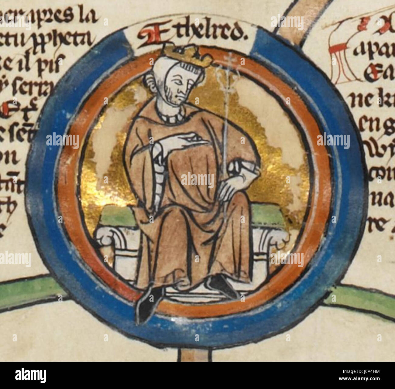 L'Æthelred Pas prêt - MS Royal 14 B VI Banque D'Images