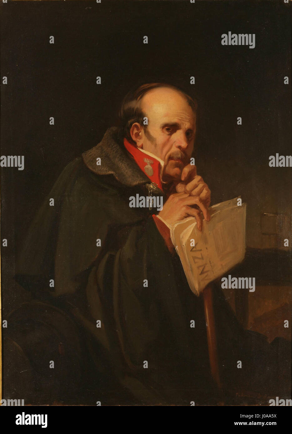 « Le conspirateur carliste » de Valeriano Domínguez Bécquer illustre une figure clé impliquée dans les guerres carlistes, capturant l'intensité des troubles politiques dans l'Espagne du XIXe siècle à travers des portraits vifs. Banque D'Images