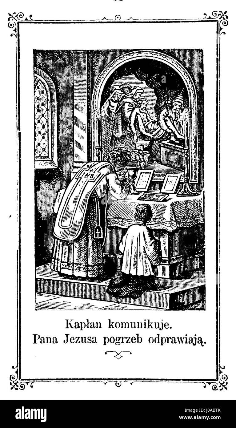 Ce texte religieux, intitulé 'Aniol Stróż Chrześcijanina Katolika' ('Ange gardien du chrétien catholique'), se concentre sur les enseignements catholiques entourant le rôle des anges gardiens dans la foi chrétienne. Banque D'Images