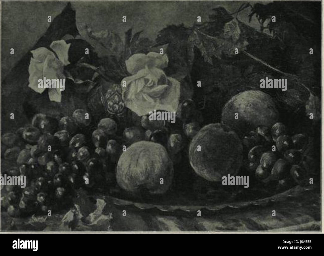 « Ovocje » (fruit) d'Ivana Kobilca capture une scène de nature morte en mettant l'accent sur les couleurs vives et les textures des fruits. Connue pour son style réaliste, l’œuvre de Kobilca met en valeur la beauté des objets ordinaires. Banque D'Images