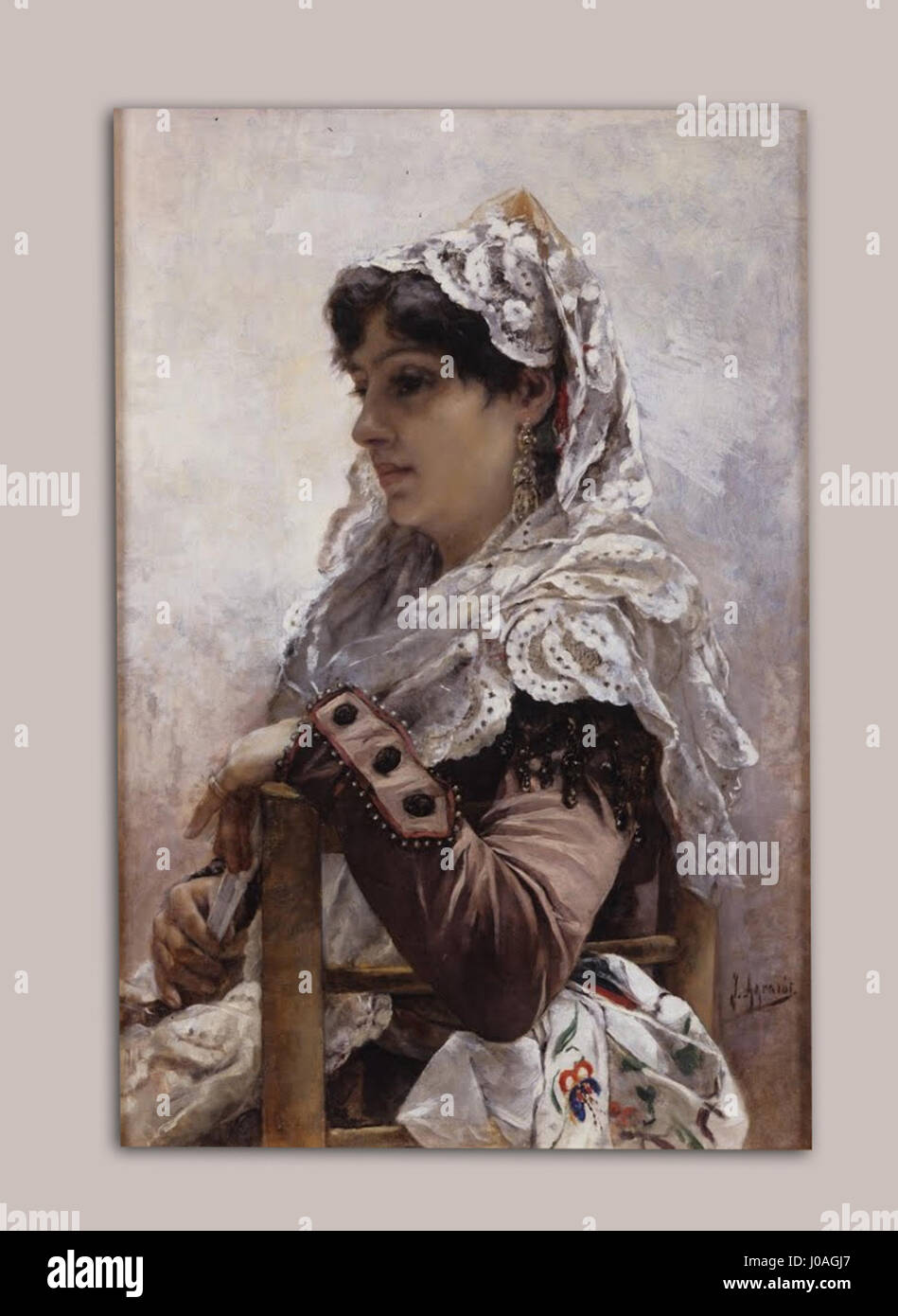 Joaquin Agrasot y Juan Portrait de femme Valence Photo Stock Alamy