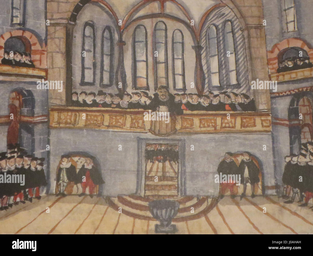 Le 'Grossmünster Kanzellettner' fait référence à l'impressionnante chaire et à l'autel de l'église Grossmünster à Zurich. C'est un excellent exemple d'architecture suisse médiévale et de design ecclésiastique. Banque D'Images