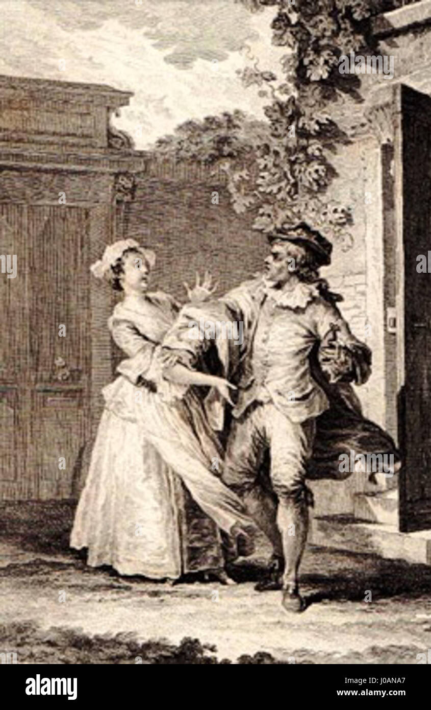 Cette scène de la pièce de Molière 'Sganarelle, ou le Cocu imaginaire' dépeint la confusion comique et l'absurdité typiques des œuvres de Molière. La pièce explore les thèmes de la jalousie et de l'identité erronée, avec des rebondissements humoristiques et des interactions avec les personnages. Banque D'Images Cette scène de la pièce de Molière 'Sganarelle, ou le Cocu imaginaire' dépeint la confusion comique et l'absurdité typiques des œuvres de Molière. La pièce explore les thèmes de la jalousie et de l'identité erronée, avec des rebondissements humoristiques et des interactions avec les personnages. Banque D'Images