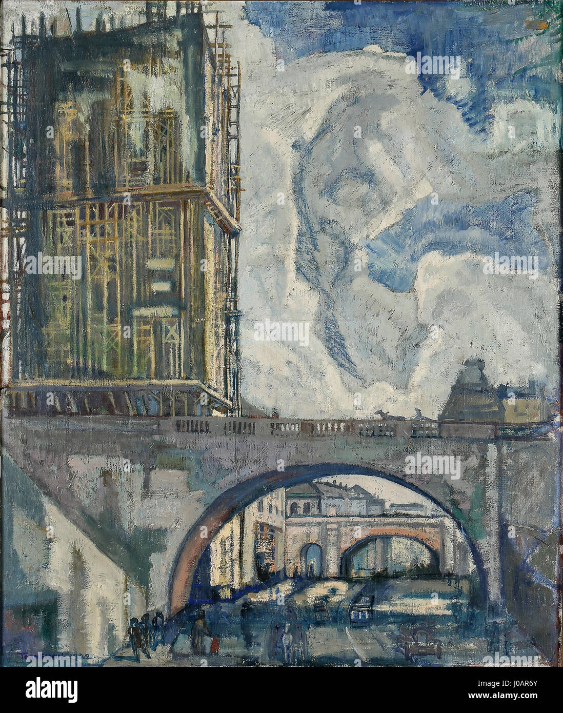 Cette œuvre du XIXe siècle de Törneman représente la Tour du Roi (Kungstornet) en Suède, une structure historique à Stockholm. La peinture souligne l'architecture et les caractéristiques historiques de la ville. Banque D'Images