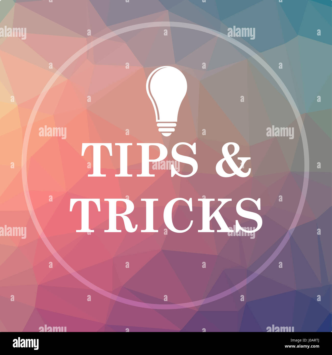 Trucs et astuces icône. Trucs et astuces bouton site web sur les bas fond poly. Banque D'Images