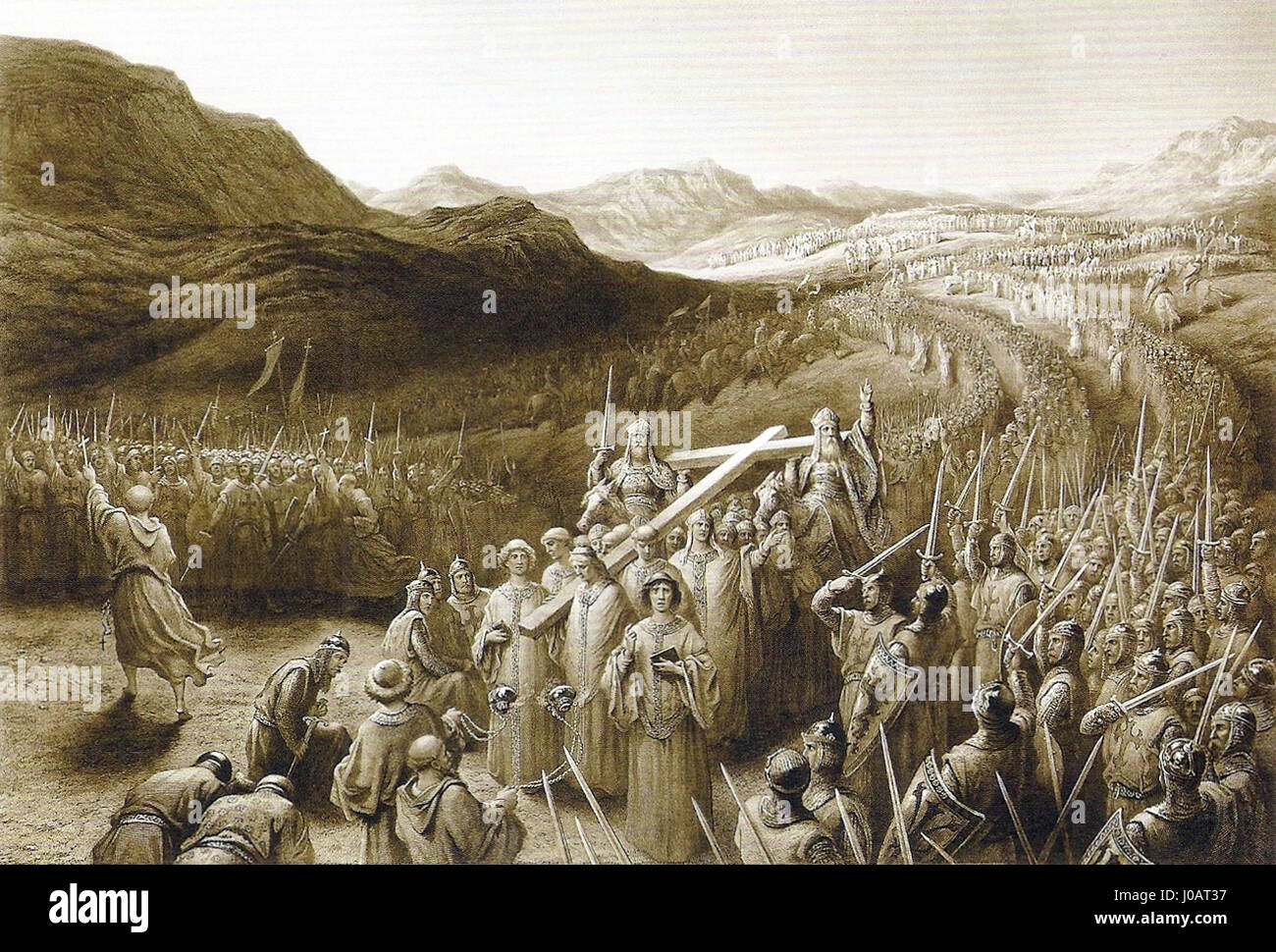 Une estampe gravée sans titre de Gustave Doré, un artiste et graveur français, mesurant 78 x 100 cm. Banque D'Images
