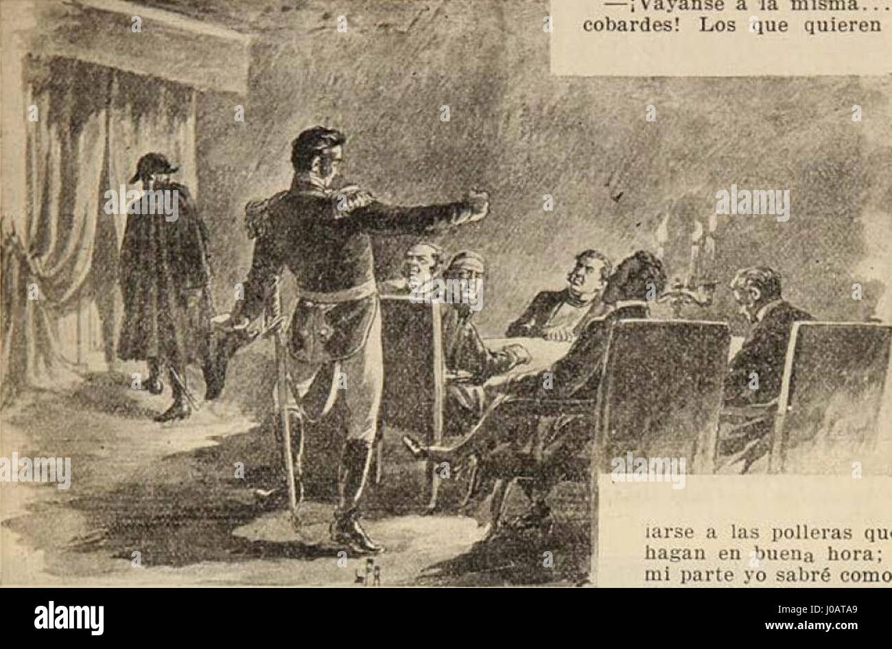 'Imprecación de Manuel Rodriguez' reflète l'intensité émotionnelle et la passion de la période révolutionnaire de l'histoire de l'Amérique latine, en se concentrant sur la figure de Manuel Rodriguez, figure clé du mouvement indépendantiste chilien. Banque D'Images