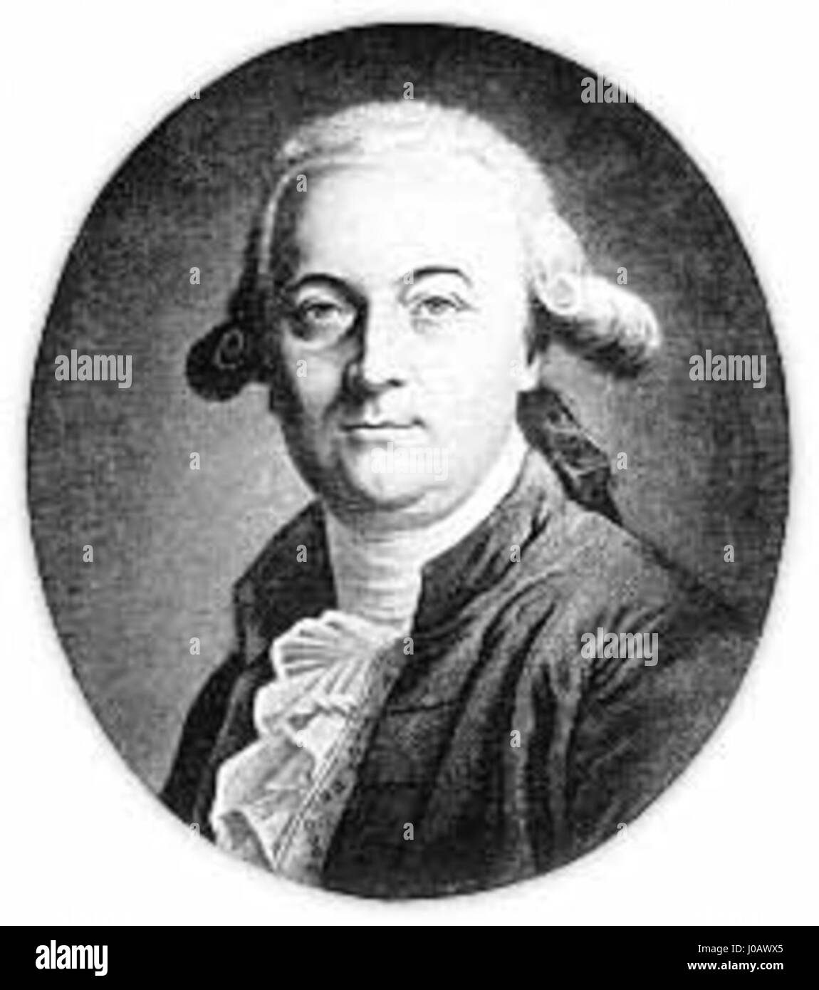 Le portrait ovale de Valentin Haüy représente l’auto-réflexion de l’artiste ou une figure idéalisée, soulignant son intérêt pour l’humanisme et la représentation de l’individualité à travers une technique détaillée et raffinée. Banque D'Images