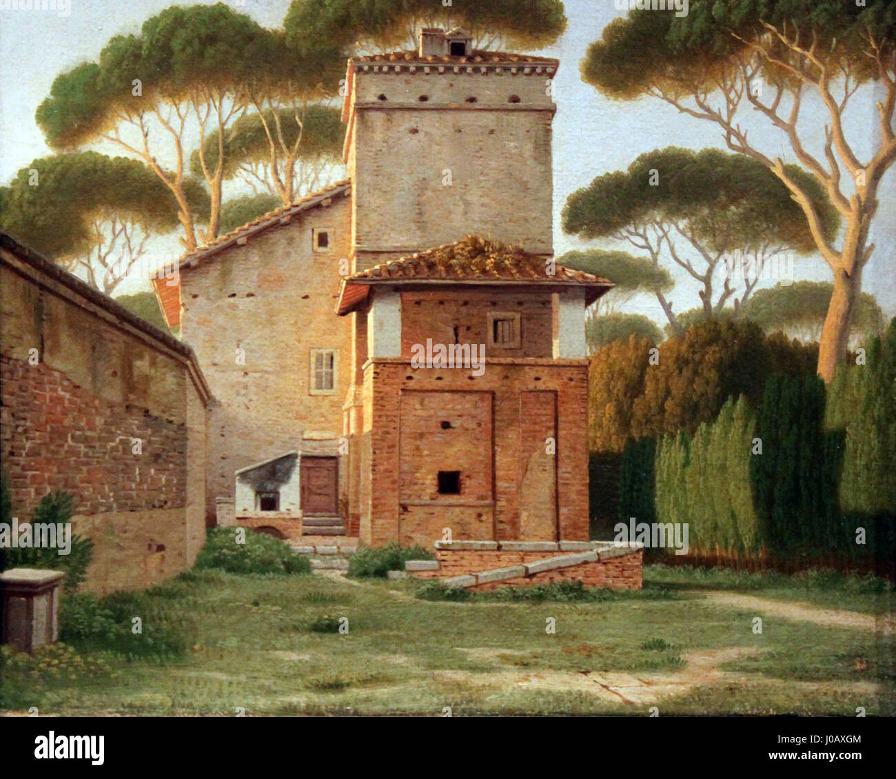 La maison du garde dans le parc de la Villa Borghese, Rome, une photographie des jardins de la villa. Banque D'Images