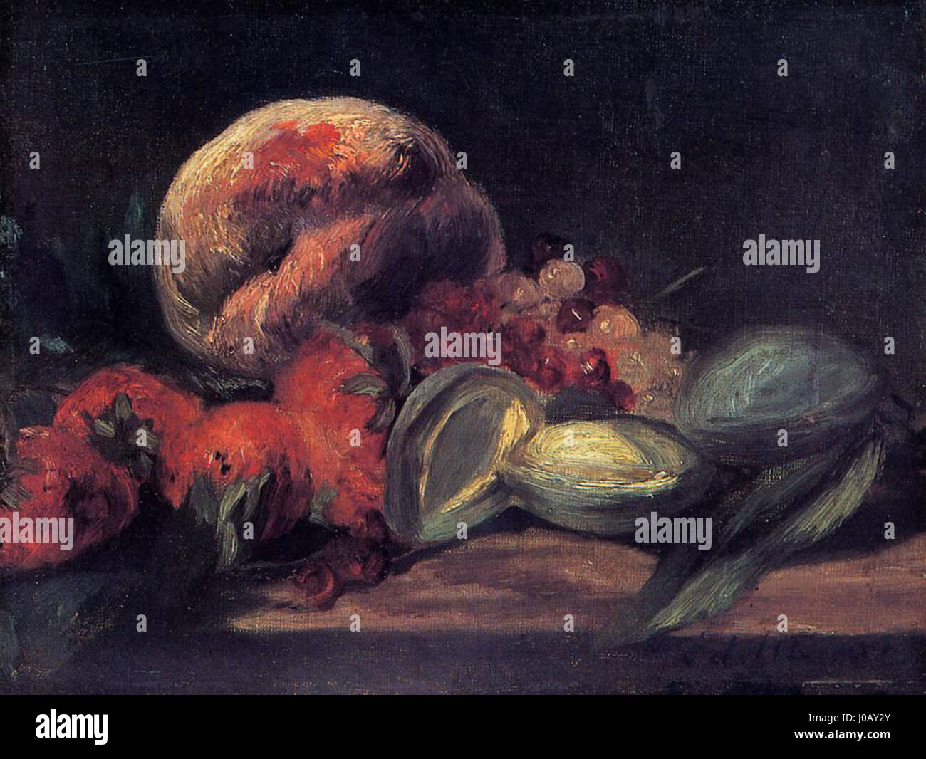 Édouard Manet - Nature morte, amandes, groseilles, pêches Banque D'Images