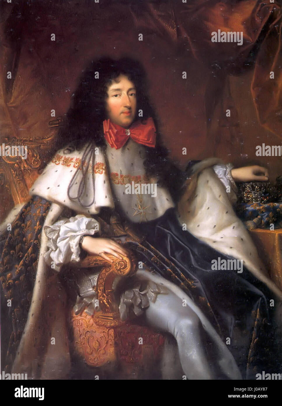 Philippe de France, Duc d'Orléans et frère unique de Louis XIV, portant la croix de l'ordre de l'Esprit Saint Banque D'Images