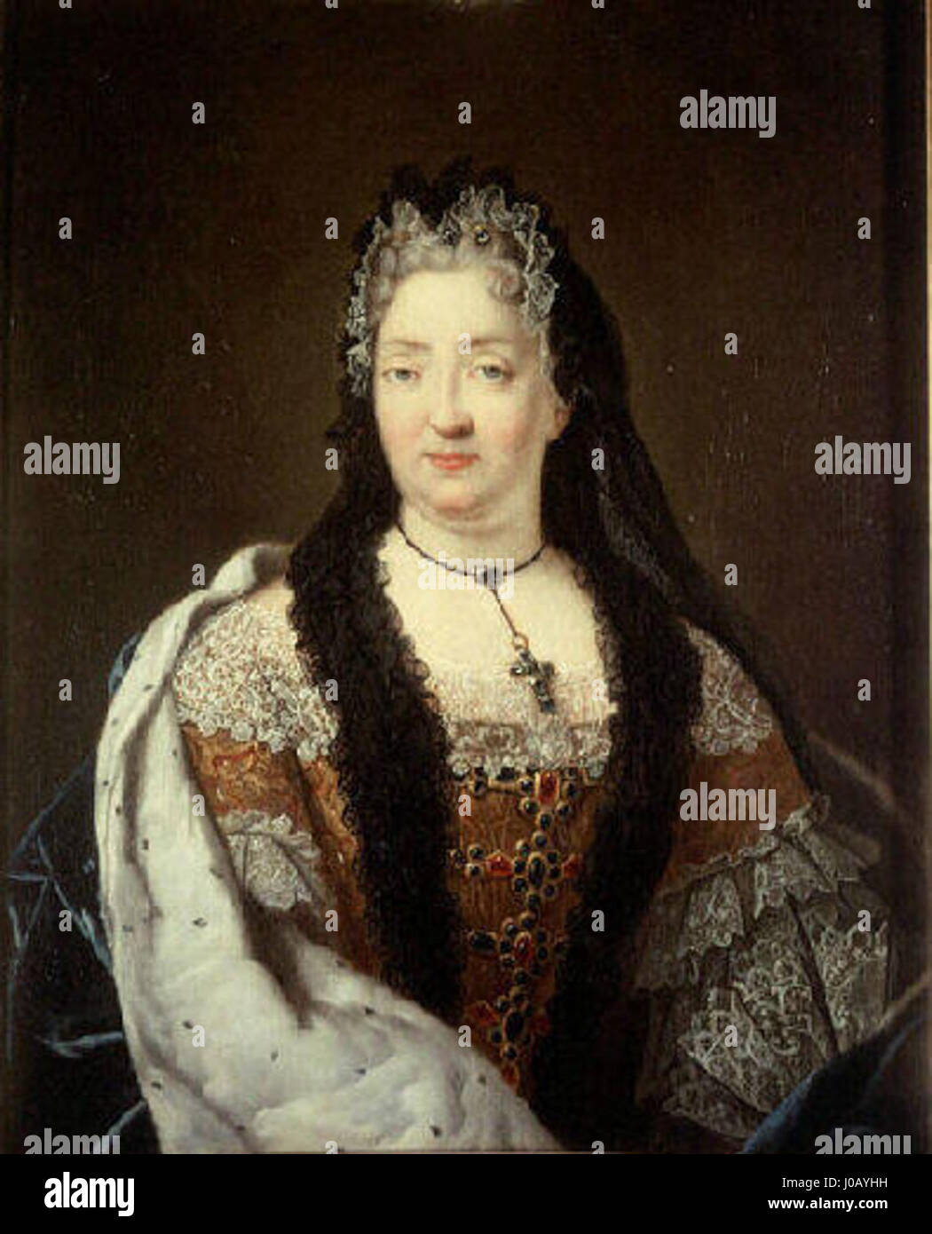 Marie Anne de la Trémoille, princesse des Ursins attribuée à René Antoine Houasse Banque D'Images
