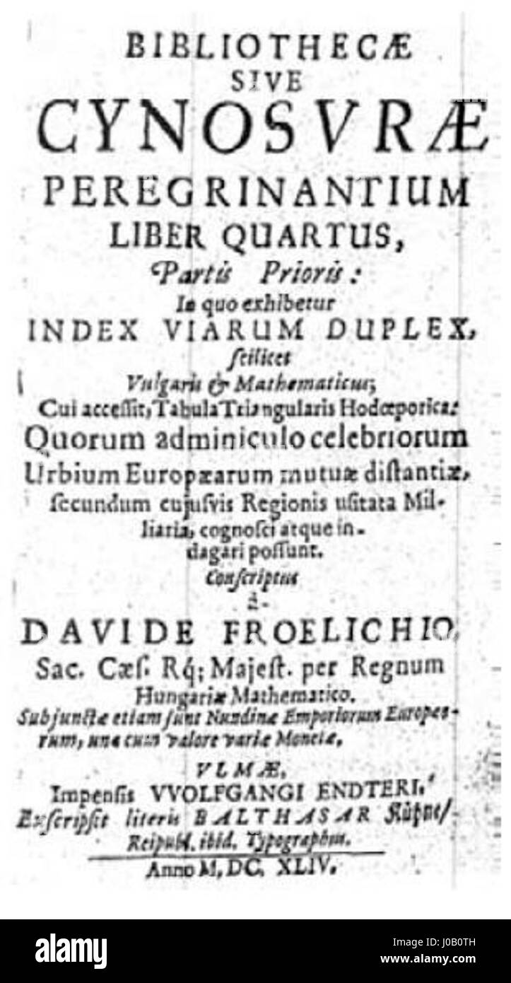 'Cinosura seu Bibliotheca Viatorum' de David Fröhlich est un texte historique illustré de dessins complexes. L'œuvre met l'accent sur la connaissance, la culture et le monde intellectuel, représentant des activités savantes à la fin de la Renaissance. Banque D'Images