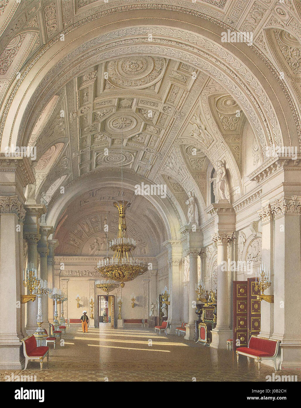 Cette œuvre représente l'impératrice Catherine II et ses hommes d'État dans un cadre historique, mettant en évidence la gouvernance et les personnalités politiques de l'Empire russe en 1865. Banque D'Images