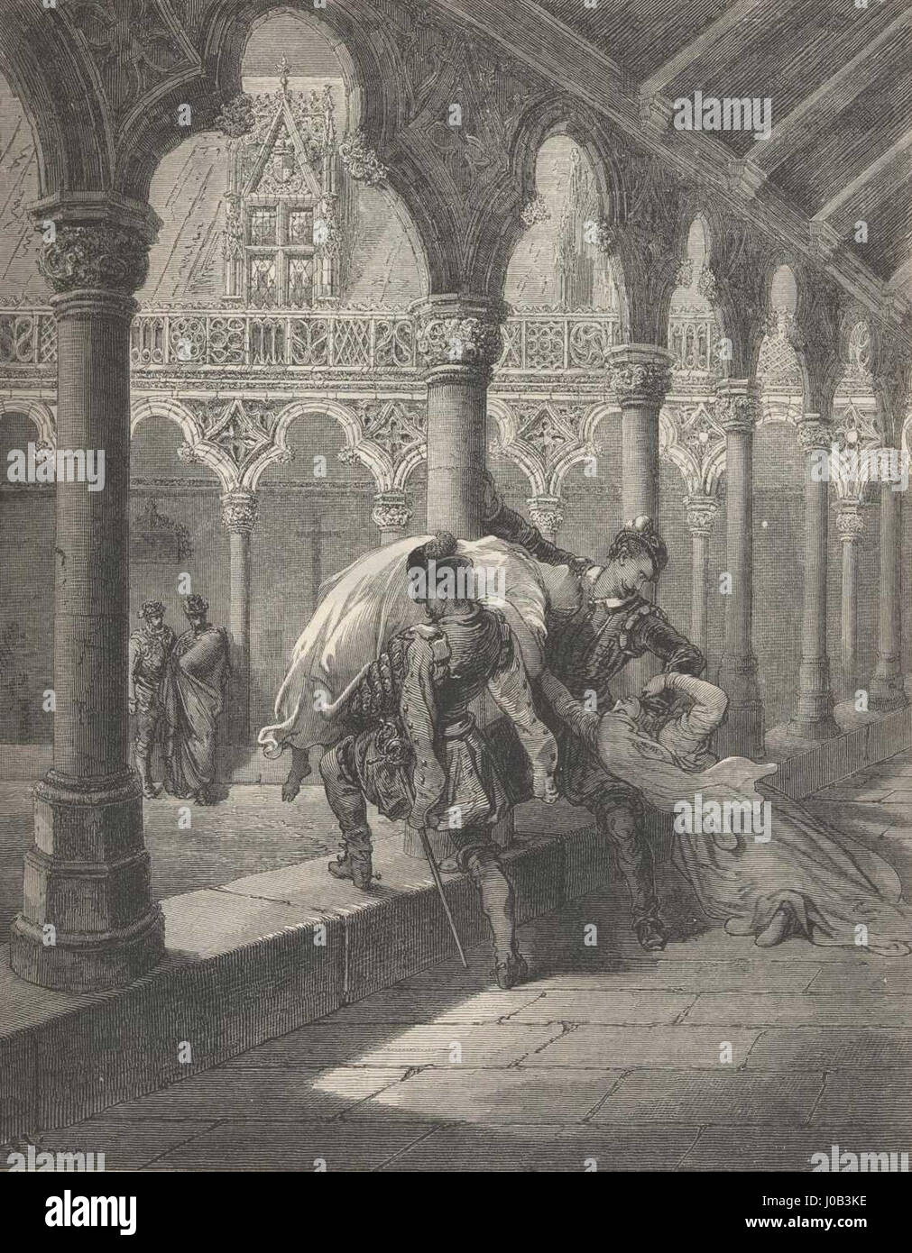 Une illustration de Don Quichotte par Paul Gustave Louis Christophe Doré, un artiste et graveur français. Banque D'Images