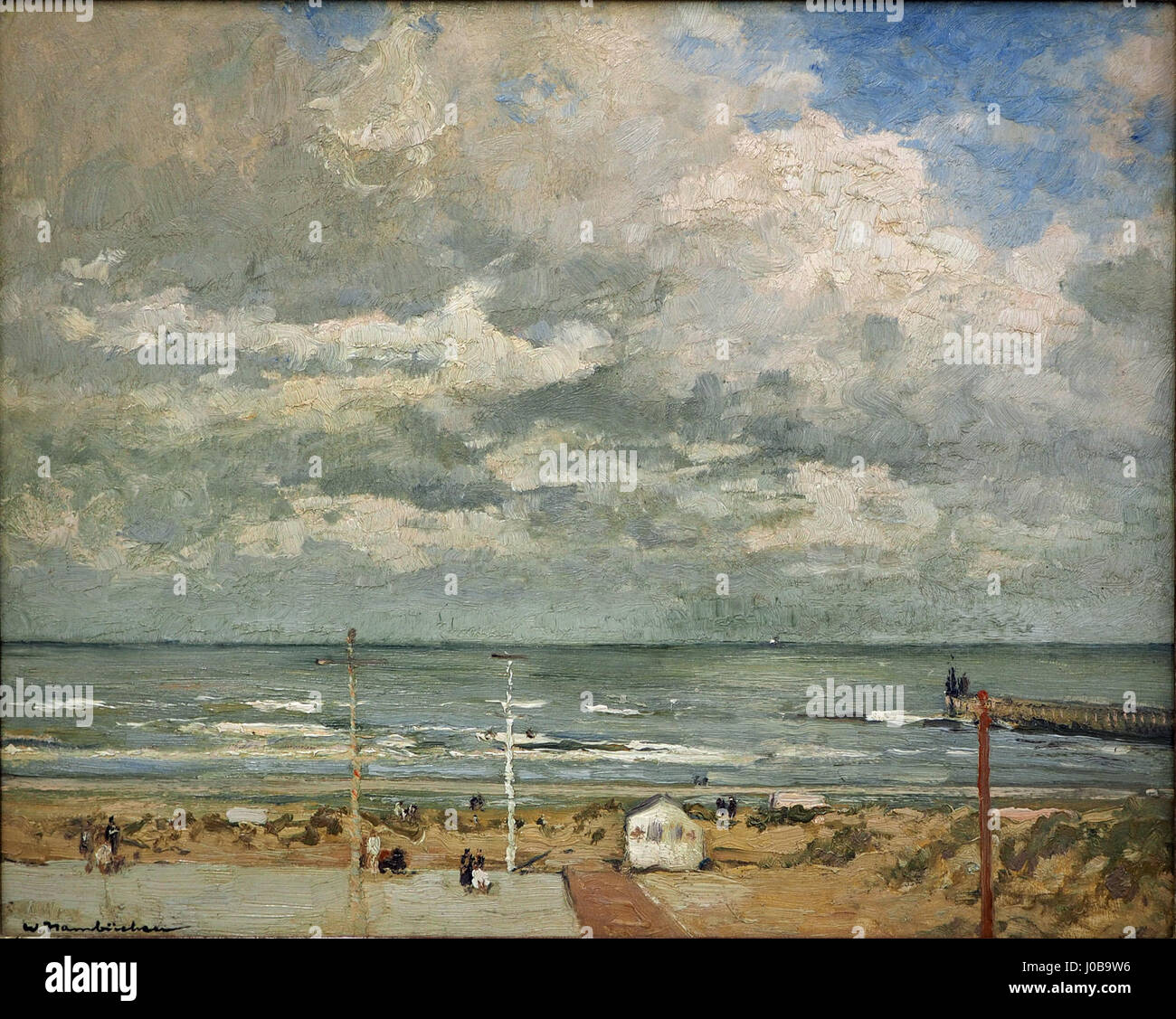 Cette photographie capture la promenade Hamburger Strandpromenade, avec ses vues panoramiques sur le front de mer et les bâtiments historiques le long de la promenade. L'image reflète l'atmosphère vibrante de Hambourg en 2016, mettant l'accent à la fois sur l'architecture et le cadre extérieur. Banque D'Images