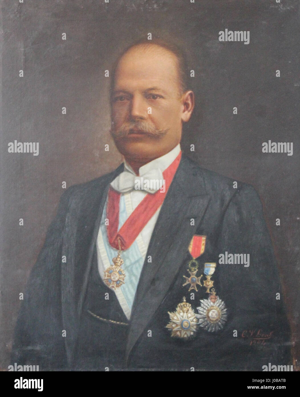Retrato (1904) de D. José Rodrigues de Sucena, Conde de Sucena (1850-1925) - Christiano Vicente Leal (1841-1911) Banque D'Images
