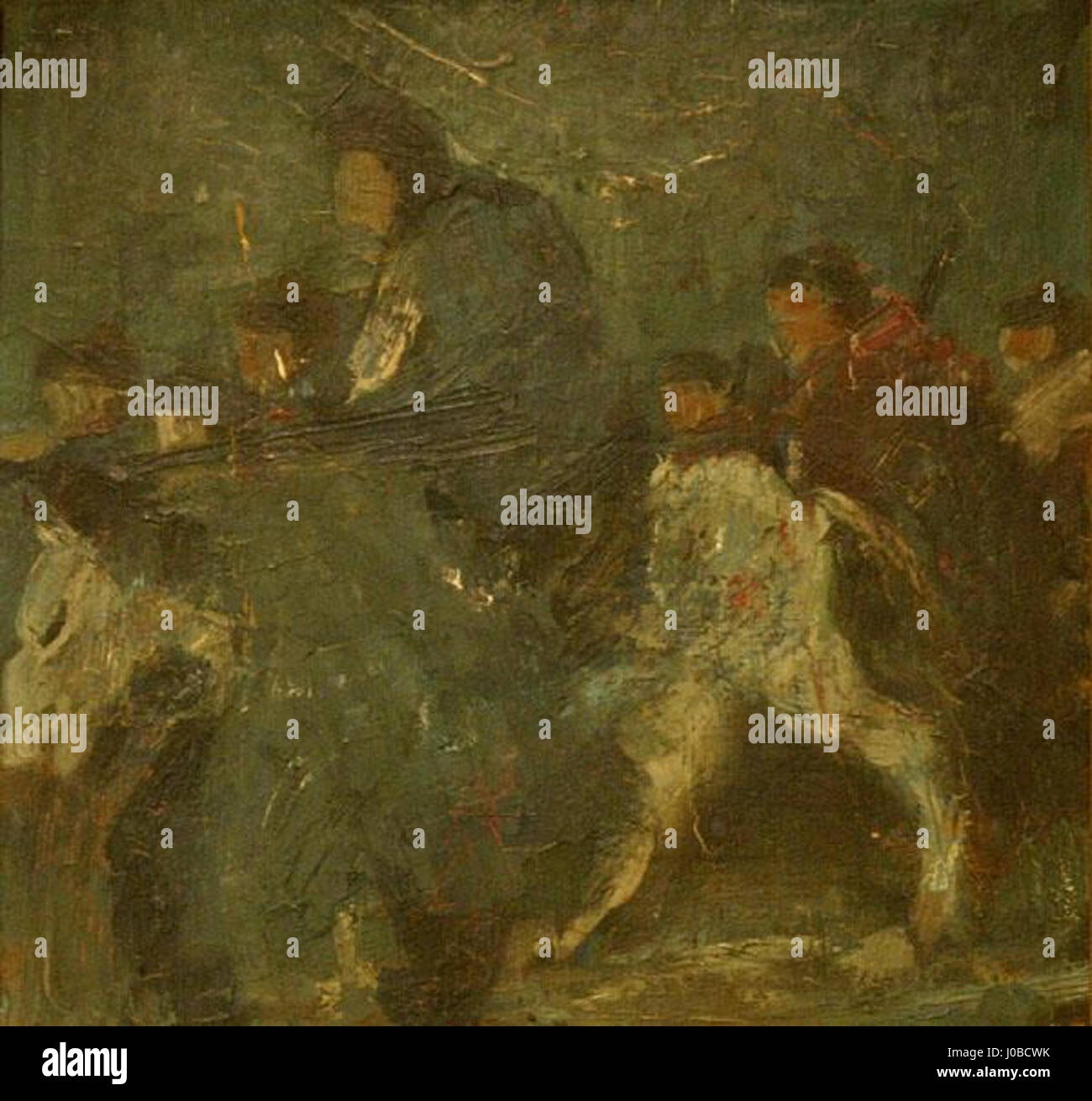 Osnutek za Kolono z ranjencem de Vito Globocnik est un croquis pour une colonne représentant un soldat blessé, capturant les thèmes de la guerre et de la souffrance humaine, montrant l'engagement de Globocnik avec les sujets de la première Guerre mondiale. Banque D'Images