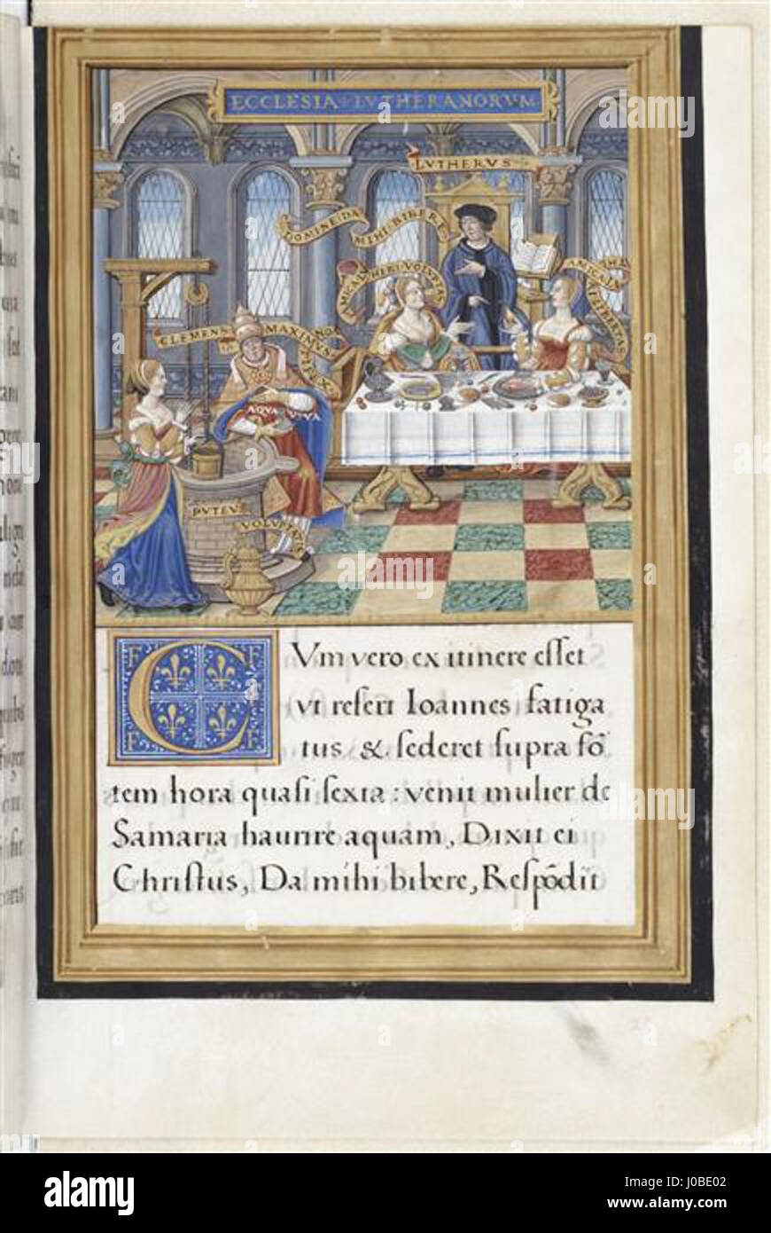 Panégyrique de François Ier - Musée Condé Ms892 f26 (Ecclesia Lutheranorum) Banque D'Images