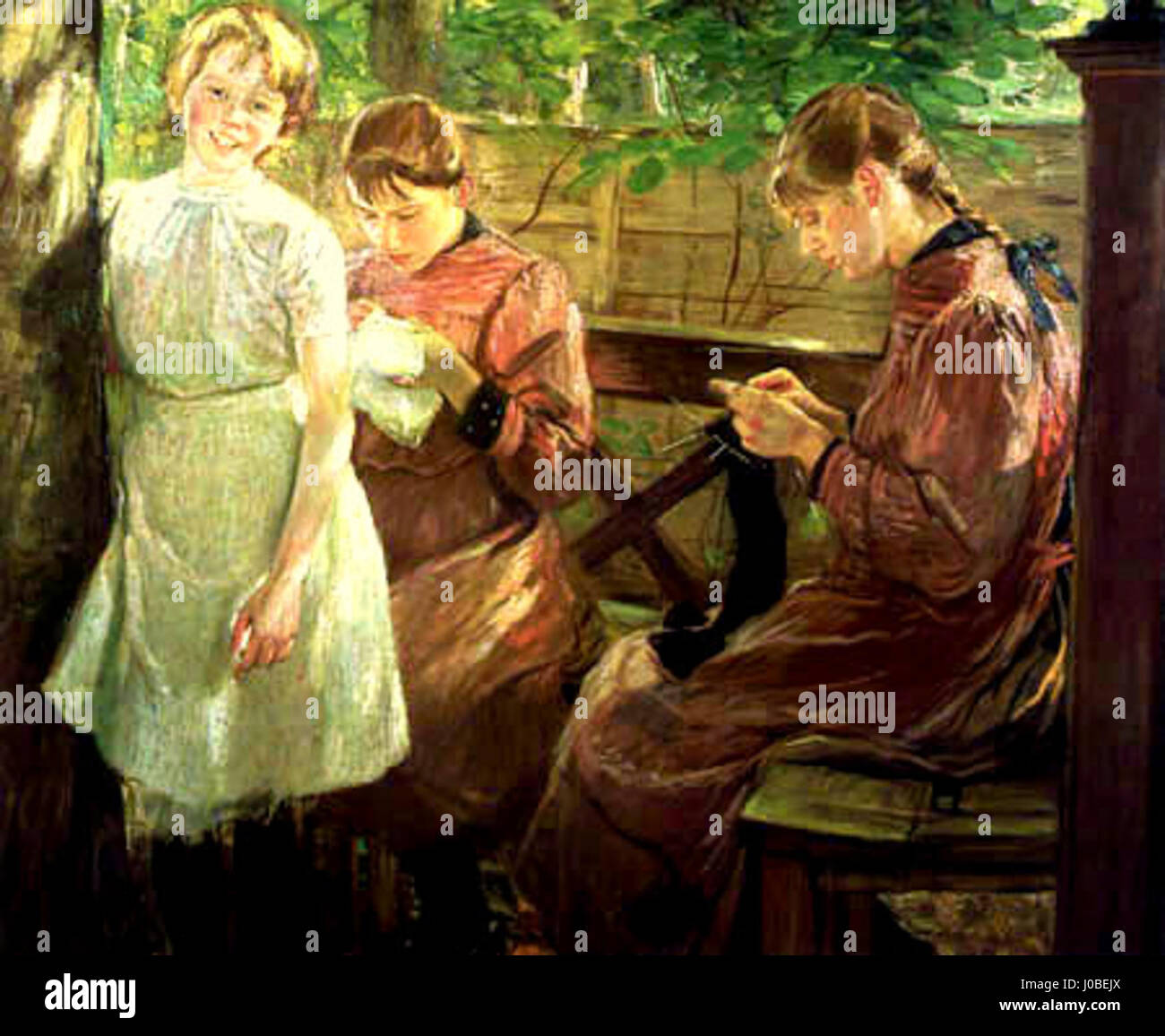 Fritz von Uhde - Die Töchter des Künstlers (1896) Banque D'Images