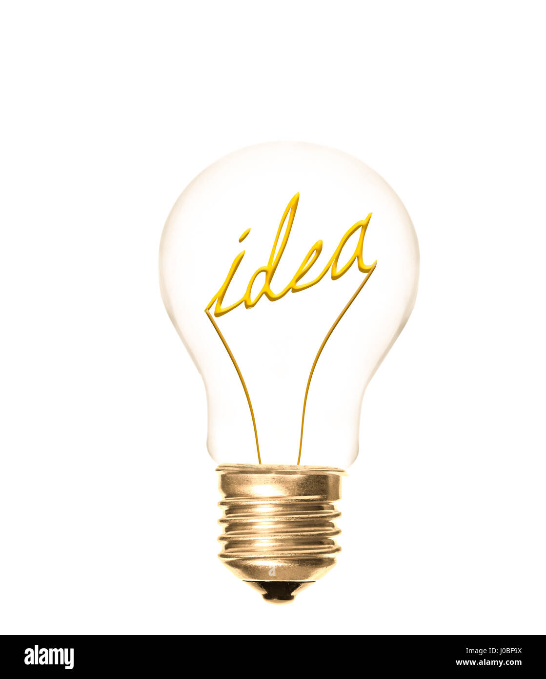 L'idée de mot idée fournissant la lumière comme une ampoule Banque D'Images