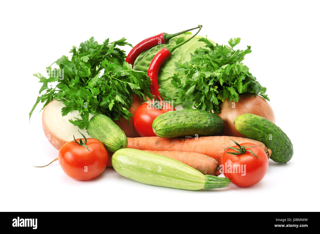 Légumes frais isolé sur fond blanc Banque D'Images