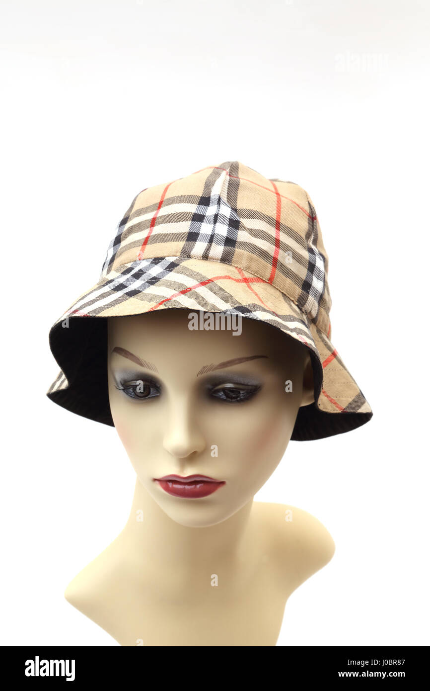 Burberry réversible's Bucket Hat Banque D'Images