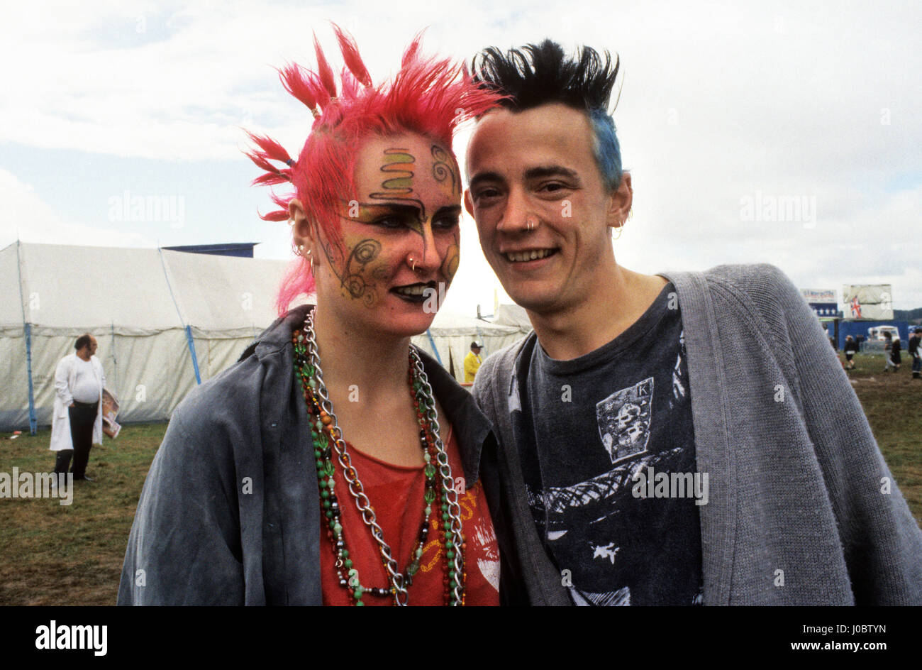 Jeunes pop punk au festival de musique de la Grande-Bretagne Uk Août 1986 Banque D'Images
