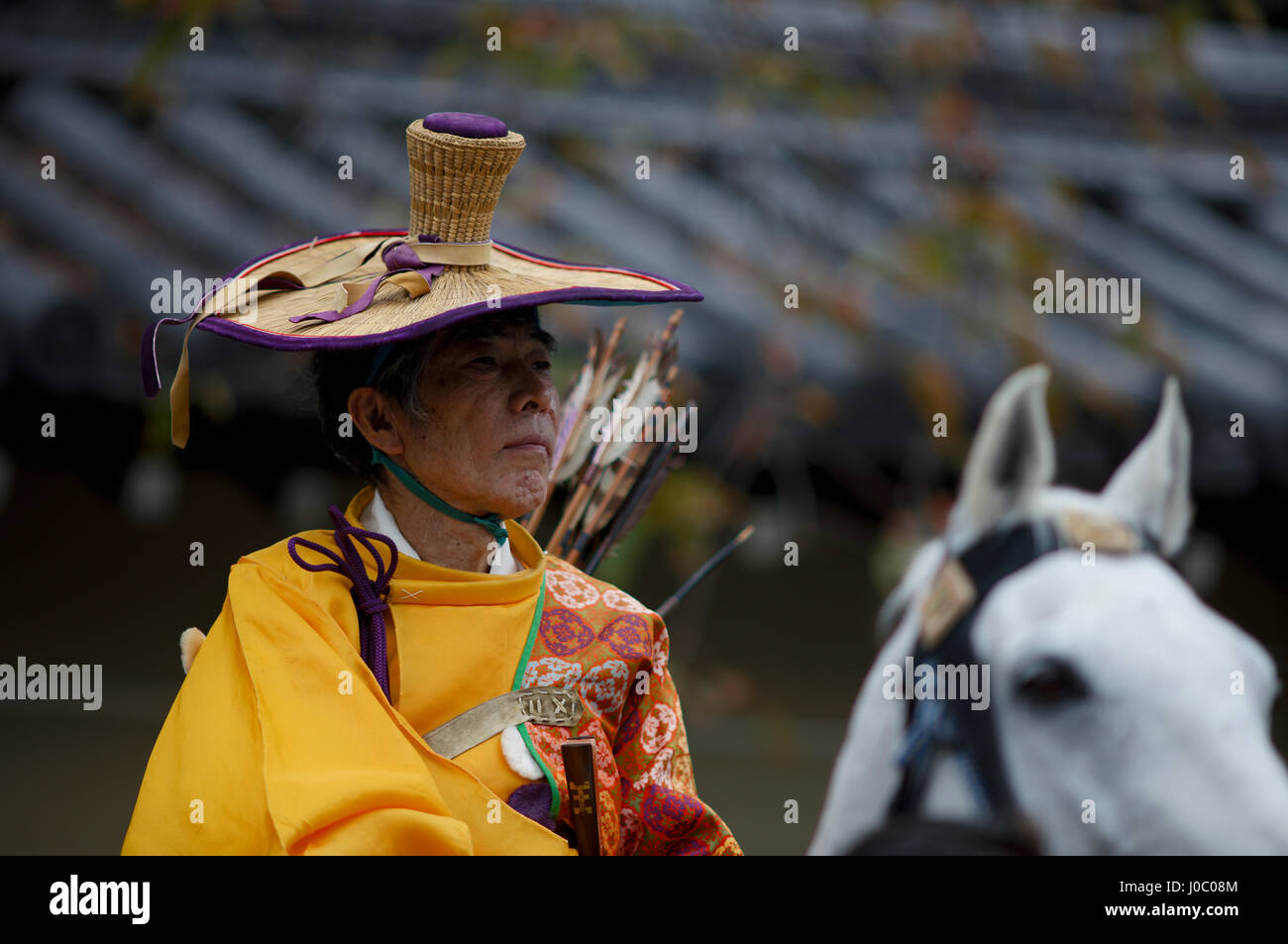 Au cours de l'archer monté festival Jidai, Kyoto, Japon, Asie Banque D'Images