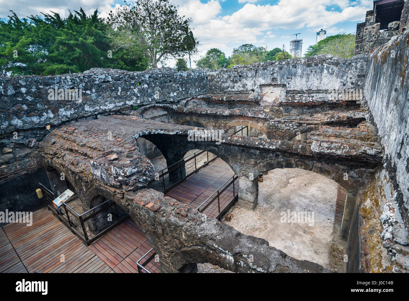 Panamá Viejo, les vestiges du Vieux Panama, Site du patrimoine mondial de l'UNESCO, la ville de Panama, Panama, Amérique Centrale Banque D'Images