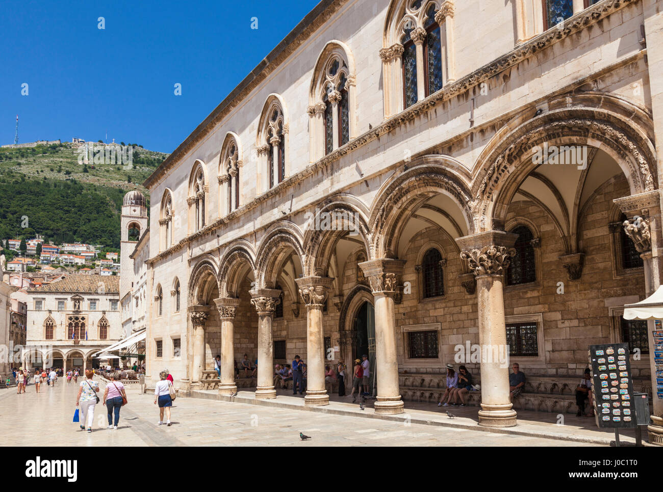 Palais des recteurs et de l'histoire culturelle Museum Street View, la vieille ville de Dubrovnik, Dubrovnik, Croatie, la côte dalmate Banque D'Images